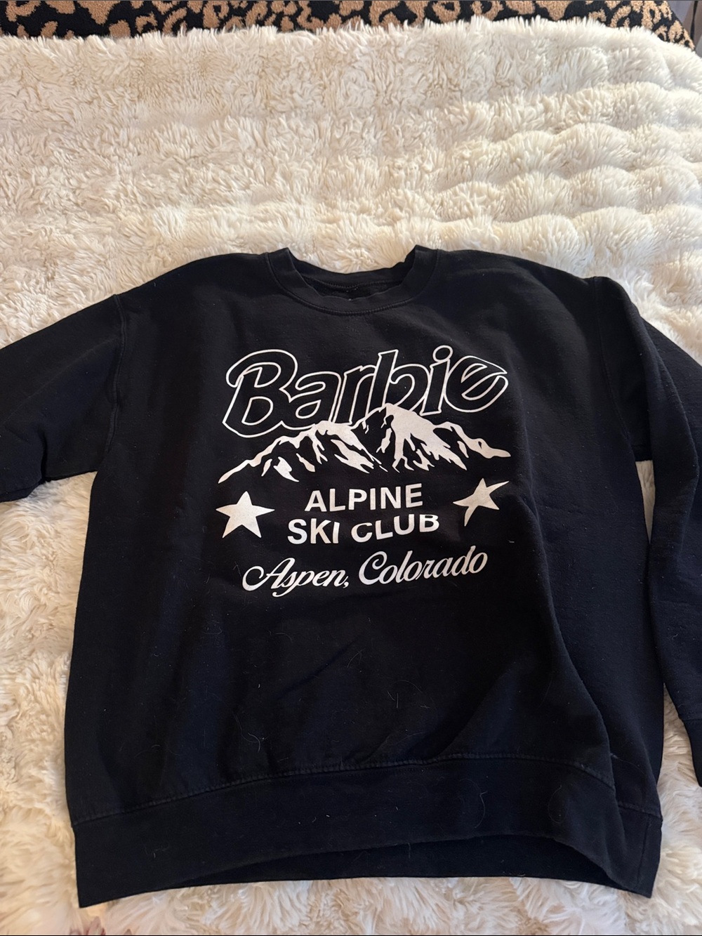 PacSun Black Barbie Alpine Ski Club Graphic Sweatshirt